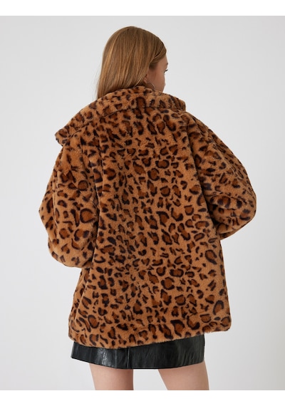 Koton Peluş Mont Leopar Desenli Fermuarlı Dik Yaka Cepli Kahverengi Desenli 5wal20107ıw Kahverengi Koton Peluş Mont Leopar Desenli Fermuarlı Dik Yaka Cepli Kahverengi Desenli 5wal20107ıw Kahverengi