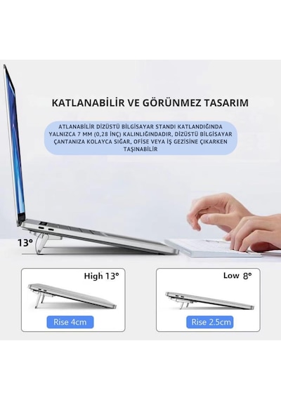 Coofbe 2 Adet Yapışkanlı Katlanılabilir 2 Kademe Yükseklik Ayarlı Laptop Standı Laptop Stand Ayağı