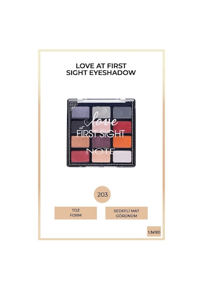 Note Cosmetique Love At First Sight Eyeshadow Mat Ve Işıltılı Toz Göz Far Paleti - 203 Freedom To Be