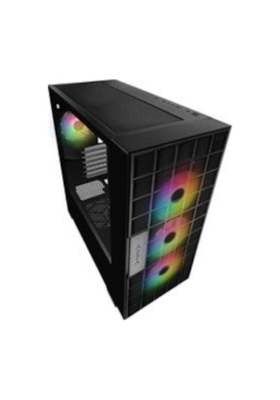 Rampage Azza V2 Temperli Camlı Siyah 4-12cm Argb Fan + Type-c Atx Mid-t Gaming Oyuncu Kasası