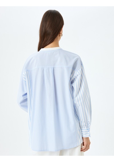 Koton İki Farklı Kumaş Kullanımlı Uzun Kollu Bisiklet Yaka Çizgili Sweatshirt Ekru 5wak10416ek Ekru Koton İki Farklı Kumaş Kullanımlı Uzun Kollu Bisiklet Yaka Çizgili Sweatshirt Ekru 5wak10416ek Ekru