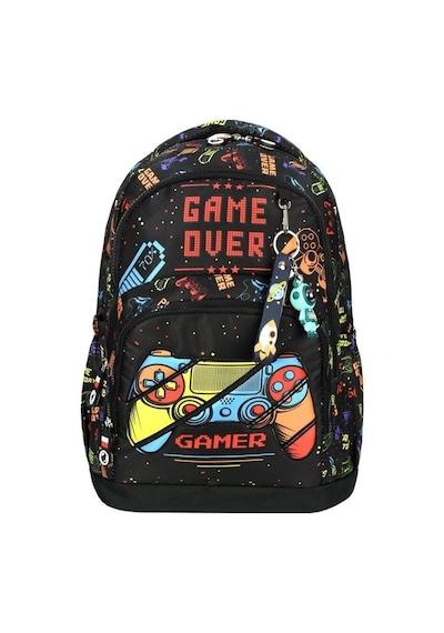 Goldline Avm Game Over Çocuk İlkokul Okul Çanta Beslenme Kalemlik Seti 117 Siyah