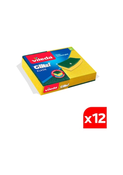 Vileda12 Paket 2'li Yeşil Klasik Düz Bulasik Süngeri