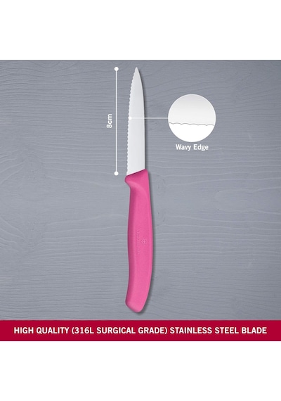 Victorinox 6.7636.L115 8 CM Tırtıklı Soyma Bıçağı Pembe