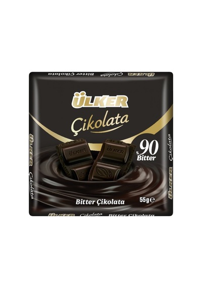 Ülker %90 Bitter Kare Çikolata 55 G - 8 Adet Tarı