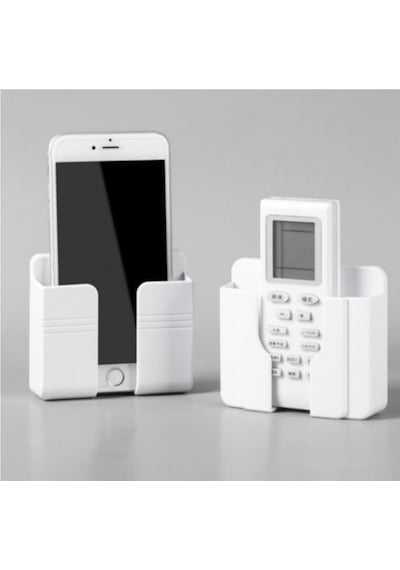 Duvara Monte Edilen Plastik Telefon ve Kumanda Standı Organizer