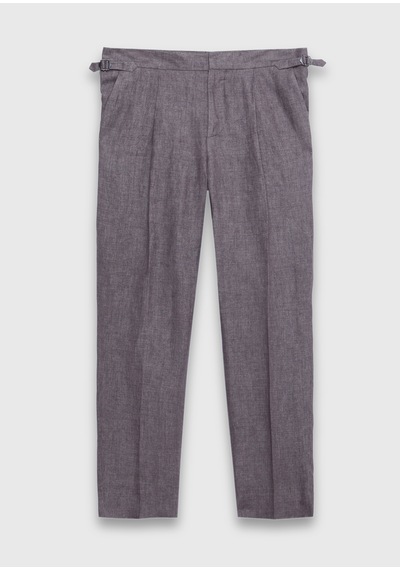 Ramsey Gül Kurusu Düz Dokuma Regular Fit Casual %100 Keten Pantolon Gülkurusu