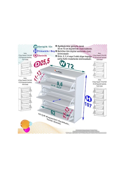 Modilayn Varbi Asma Kapı Önü 72 X 107 X 25, 5 Cm Lik 3 Düşer Kapak 6 Göz Bölmeli Ayakkabılık Beyaz - Meşe Modilayn Varbi Asma Kapı Önü 72 X 107 X 25, 5 Cm Lik 3 Düşer Kapak 6 Göz Bölmeli Ayakkabılık Beyaz - Meşe