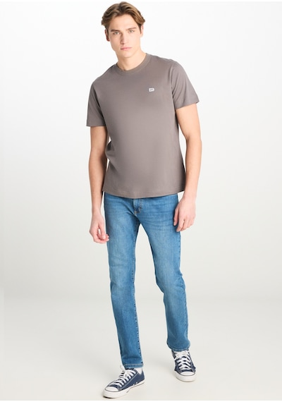 Regular Fit Normal Kesim Bisiklet Yaka Pamuklu Antrasit Tişört Anthracite