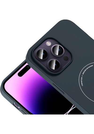 Maks Technology iPhone Uyumlu 14 Pro Max Kılıf M-safe Şarj Özellikli Kamera Korumalı Mkst Elio Sert Pc Kapak - Lacivert