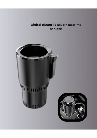 Araba Bardaklığı Isıtma Soğutma Ayarlı Çakmak Girişli Akıllı Çok Renkli