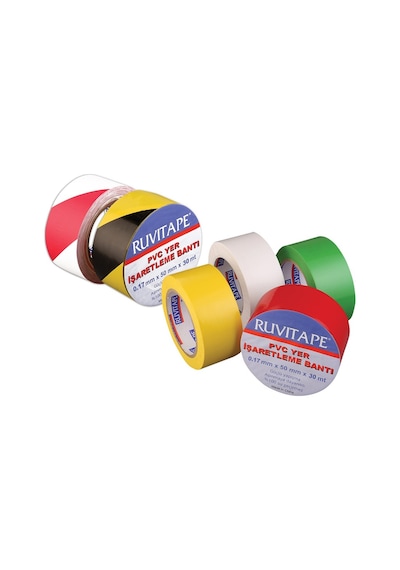Yer Işaretleme Bandı Pvc 50Mm*30Mt Sarı-Siyah (1Adet)