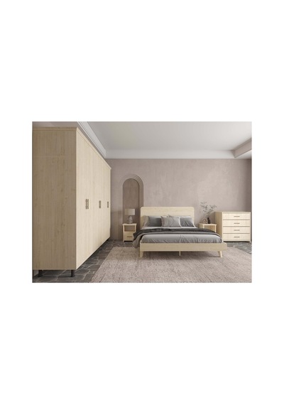 Softwood Masif Ahşap Yatak Odası Takımı 2 Kapaklı Vernik 160x200