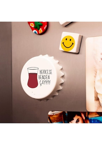 Herkese Benden Çay Baskılı Magnet Açacak 2912-3