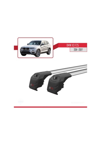 Bmw X3 F25 2011-2017 Arası İle Uyumlu Ace-2 Ara Atkı Tavan Barı Gri