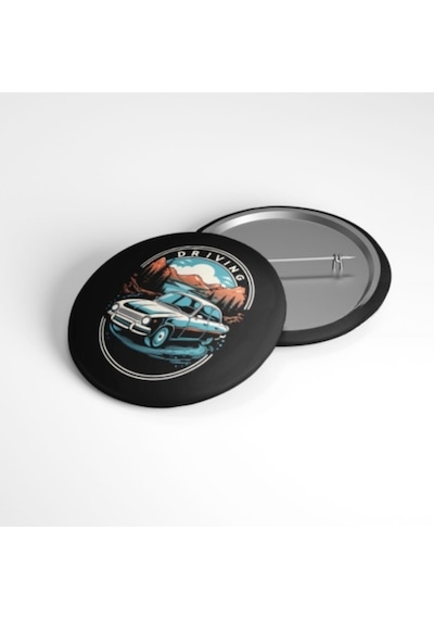 Retro Gece Yolculuğu - 58mm Rozet Çok Renkli