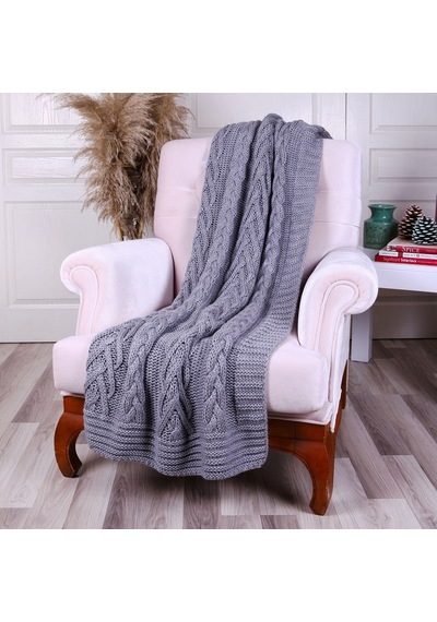 Betires Home Ta14018 Örgü Koltuk Şalı Gri
