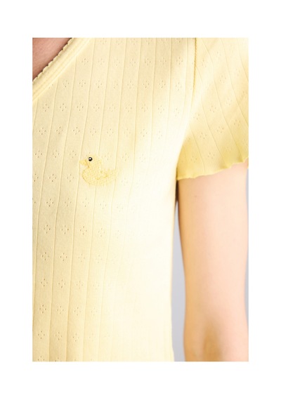 Defacto Regular Fıt Kısa Kollu Pijama Takımı H7072ax26smyl83 Sarı-yl83