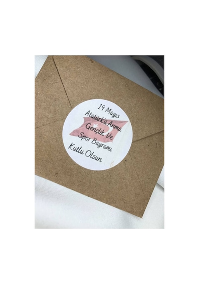 19 Mayıs Sticker Bayraklı Mat Etiket Resmi Tatiller Bayramlar 4 Cm 40 Adet Çok Renkli