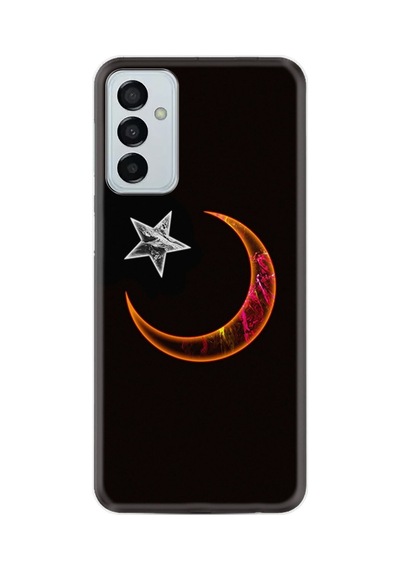 Samsung Galaxy Uyumlu A04s Kılıf Resimli Desenli Silikon Platinium Series Ay Yıldız 1884