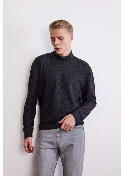 Defacto Regular Fit Yarım Balıkçı Yaka Sweatshirt E9625ax25auar163 Antrasit