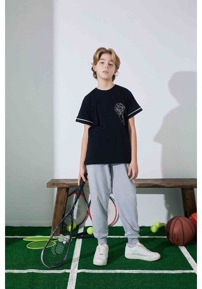 Tarık 6-11 Yaş Erkek Çocuk Pijama Basket 3944210 - Siyah Siyah
