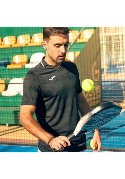Joma Torneo Short Sleeve Polo Black Erkek Polo Yaka Siyah Tişört Siyah