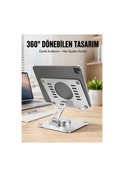 Çift Eksenli Ayarlanabilir Tablet Destek Standı Yeni Nesil - Hs08379483-5732 Renkli Renkli