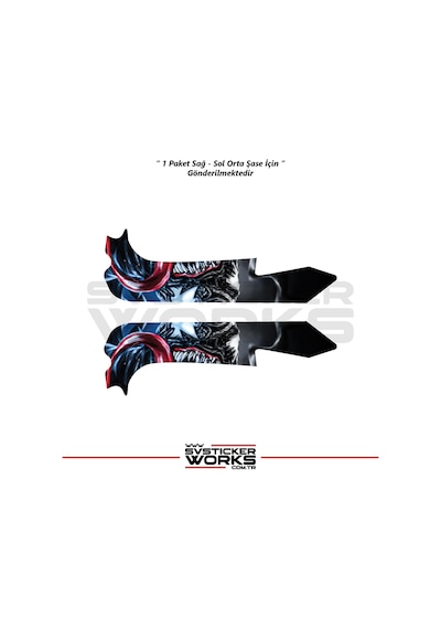 Bajaj Pulsar Rs200 Orta Şase Kaplama Reality Venom Kaplama Desen Sticker Siyah