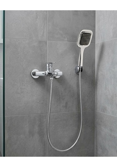 Mey İthalat Siyah Duş Seti El Duşu Başlığı Spiral Hortum Dayanıklı Banyo Duş Aksesuarı Acı - Portakal