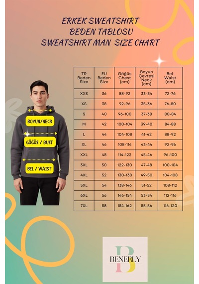 Benerly Erkek Dik Yaka Standart Kol Nakışlı Sweatshirt Fonksiyonel Dayanı Bej