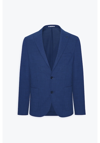 AC&Co / Altınyıldız Classics Erkek Slim Fit Dar Kesim Desenli Kırlangıç Yaka Ceket Lacivert