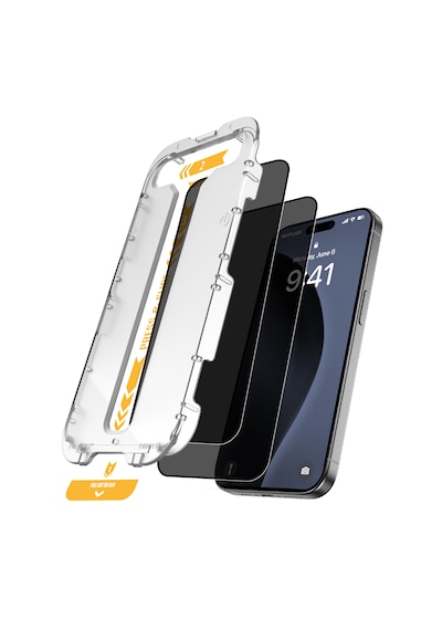 Buff Apple Uyumlu   iPhone 16 Pro 5d Privacy Easyfit 2 Adet Ekran Koruyucu