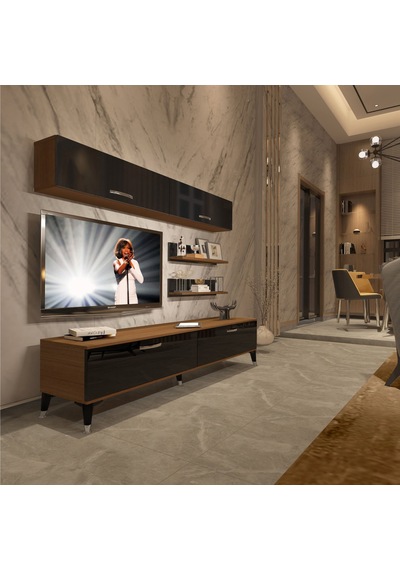 Decoraktiv Eko 5 Slm Std Silver Tv Ünitesi Tv Sehpası Ceviz - Siyah