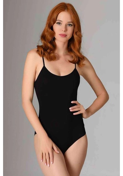 Jenerik 2 Adet İp Askılı Kadın Çıtçıtlı Body Siyah Ve Beyaz