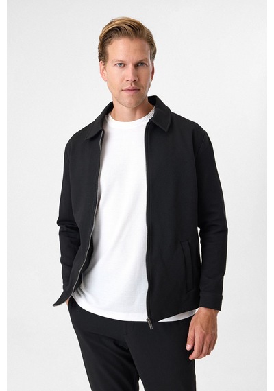 Back And Bond Siyah Regular Fit Fermuarlı Diagonel Mont Çok Renkli
