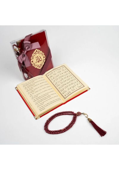 Tesbih + Yasin Hediye Seti Çanta Boy, Şemslafzatullah, Kırmızı Diğer