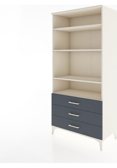 Hyperion Dolap Tek Raflı 7 Çekmeceli 88x44x182 Aytaşı-antrasit Aytaşı