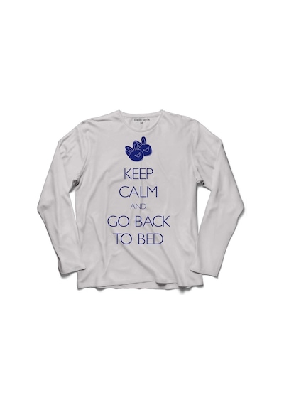 Keep Calm And Go Back To Bed Yatağa Geri Dön Uzun Kollu Tişört (518426173)