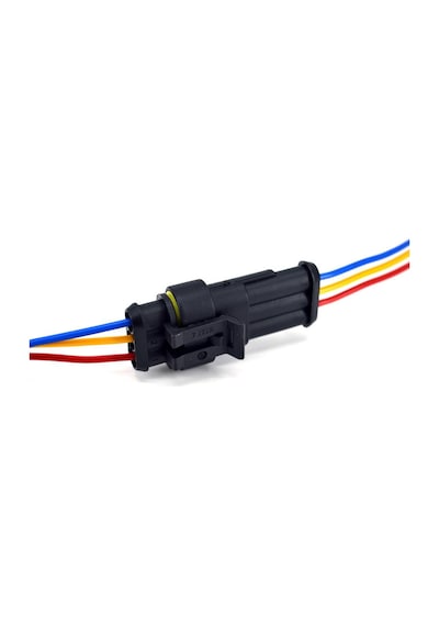 1 Takım 3 Pin Kablolu Süper Seal Elektrik Soketi Su Geçirmez Konnektör