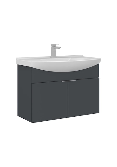 Orka Purus 80 Cm Mat Antrasit Banyo Dolabı Alt Modül Lavabo Asma Antrasit