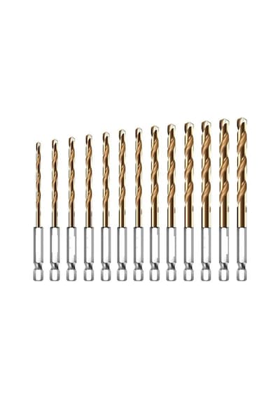 Hss Matkap Ucu 1/4 Hex 13 Parça Titanyum Kaplama 1.5-6.5mm, 7430000722460