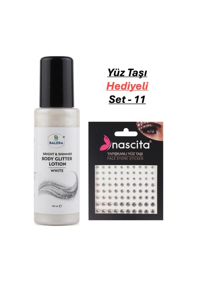 Vücut Losyonu Beyaz Simli 125 Ml & Yüz Taşı Hediyeli-11