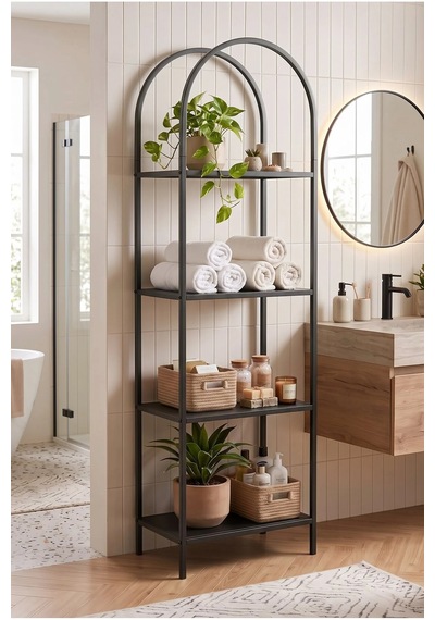 Mona 40cm Kemerli Çok Amaçlı Metal Raf - Siyah Dekoratif Banyo, Mutfak Ve Balkon Düzenleyici Kitaplık Mona 40cm Kemerli Çok Amaçlı Metal Raf - Siyah Dekoratif Banyo, Mutfak Ve Balkon Düzenleyici Kitaplık
