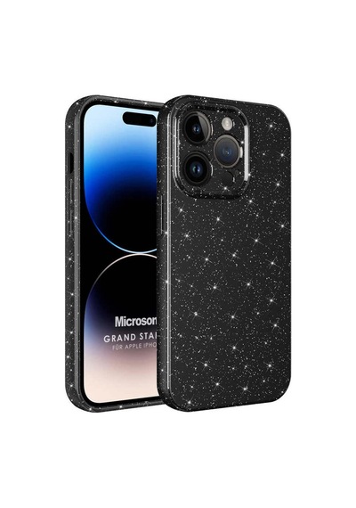Microsonic Apple iPhone Uyumlu 14 Pro Kılıf Grand Stardust Siyah -