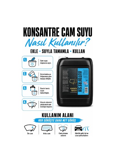 Araç Konsantre Cam Suyu 5 Lt Sünger