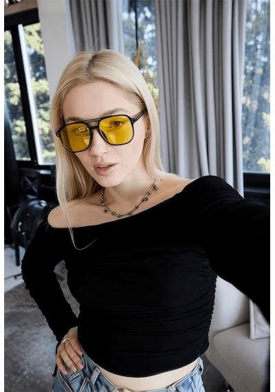 Renkli Cam Unisex Güneş Gözlüğü Uv400 Filtre Korumalı Desenli