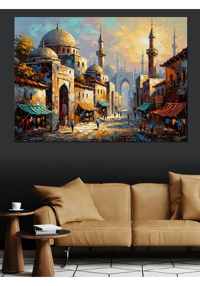 Ahşap Tablo Tarihi İstanbul Cami Ve Şehir İnsan Figürlü Tablolar