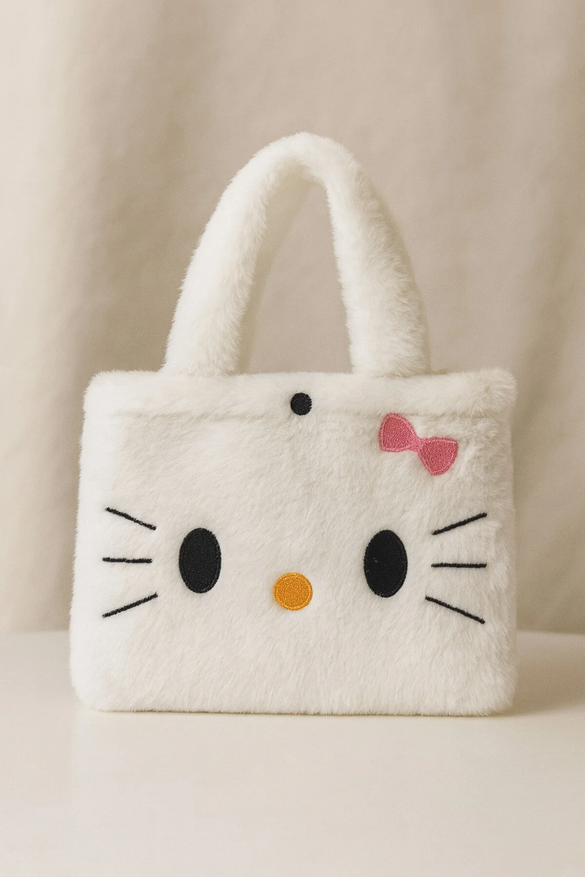 Hello Kitty Peluş Oyuncak 35cm + Peluş Çanta - Sevimli & Yumuşak Açık Mor