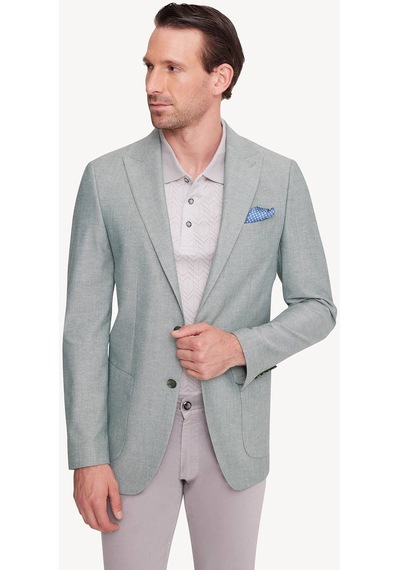 Ysf Erkek Yeşil Regular Fit Sivri Yaka Tek Ceket 001